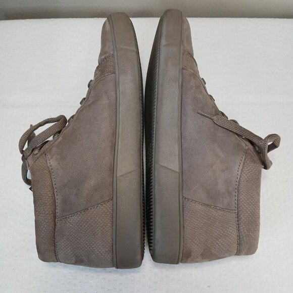 NATURALIZER SUEDE MOTLEY MID-TOP SNEAKER, SIDE ZIP WOMENS SIZE 8.5 DARK TAUPE - Picture 9 of 9